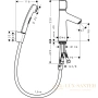 смеситель для раковины hansgrohe talis select s 72291000 с душем