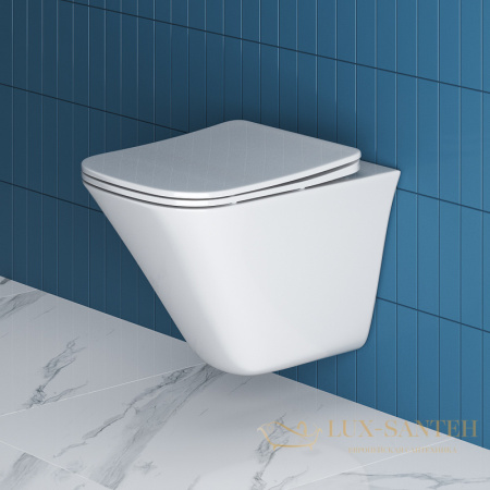 подвесной унитаз belbagno marmi bb052chr/bb052sc с сиденьем микролифт, белый