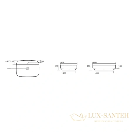 раковина kerasan tribeca 514001*1 60х42,5 см, белый