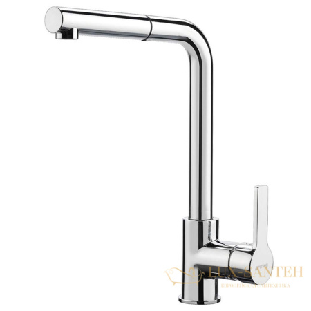 cмеситель для кухни fima carlo frattini kitchen, f7029wotcr, c выдвижным 2 режимным поворотным изливом, хром