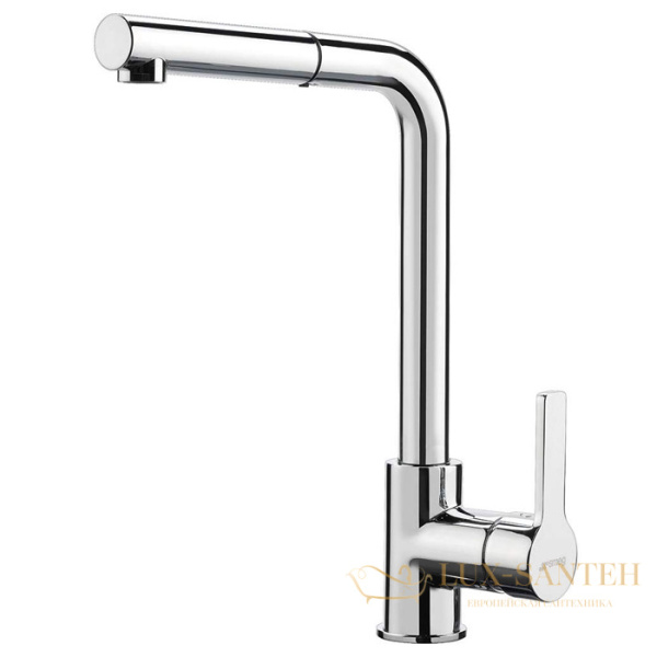 cмеситель для кухни fima carlo frattini kitchen, f7029wotcr, c выдвижным 2 режимным поворотным изливом, хром