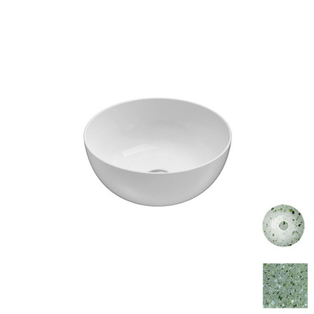 globo t-edge, b6t37.gv*0, раковина-чаша на столешницу d=34см h=16см, цвет graniglia verde