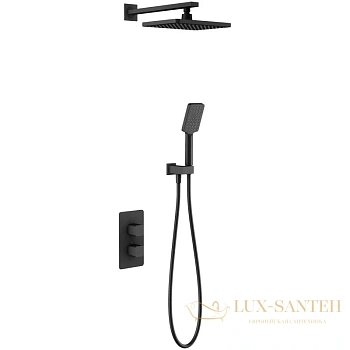 душевой комплект timo petruma sx-5059/03sm 260x188 мм, черный матовый