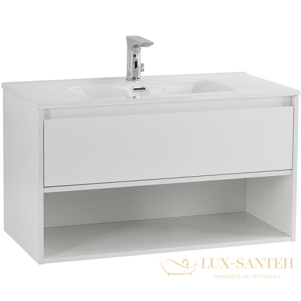 тумба под раковину belbagno kraft kraft-900-1c-so-bo 90 см подвесная, bianco opaco