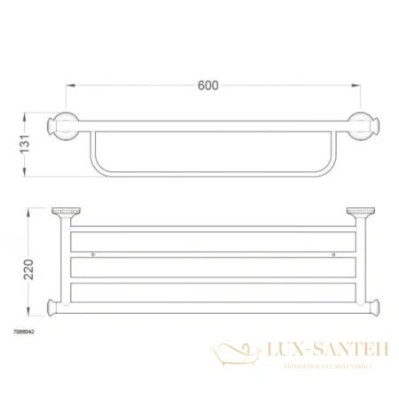 полка для полотенца schein superior 7066042 60 см, хром
