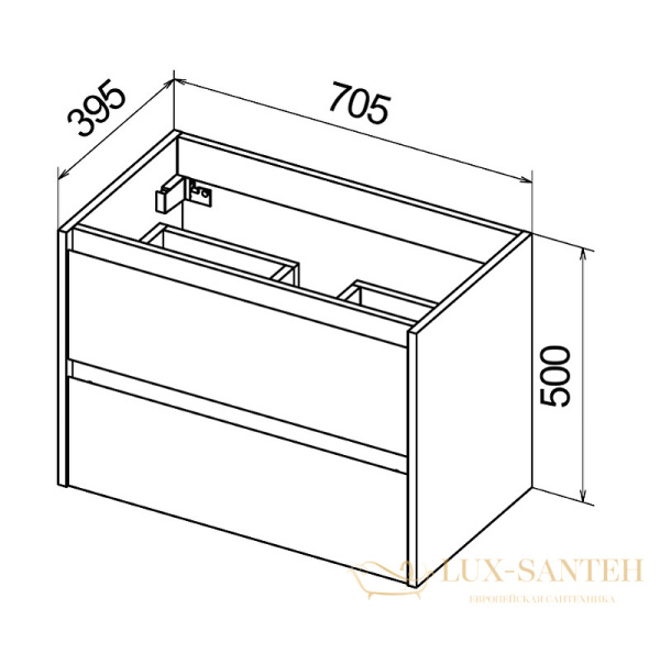 тумба под раковину belbagno kraft 39 kraft 39-700/390-2c-so-rt подвесная, rovere tabacco