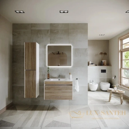 тумба sancos smart sm80e 79 см, дуб бардолино/белый глянец