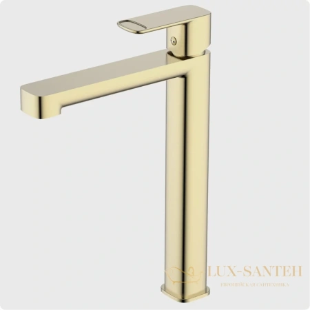 смеситель для раковины aquame parma aqm6614bg, золото брашированное