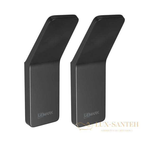 крючок одинарный lemark smooth line 9712002 для полотенец и халатов (2 штуки), черный матовый