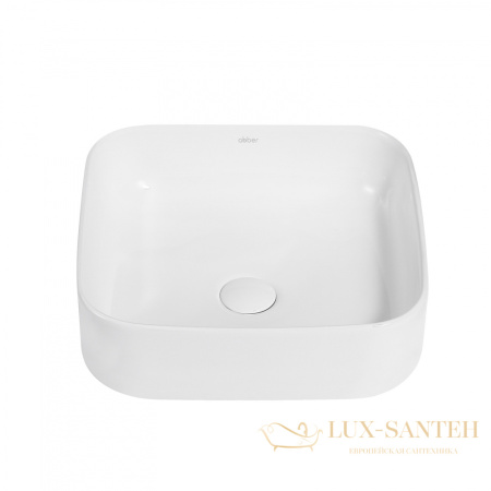 раковина накладная abber rechteck ac2211, 38,5х38,5 см, белый глянцевый