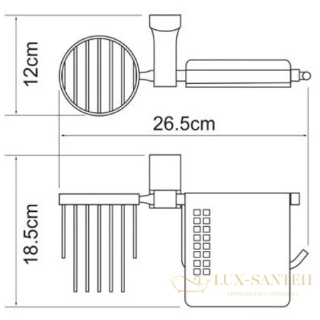 бумагодержатель wasserkraft leine k-5059w с держателем освежителя воздуха, хром/белый
