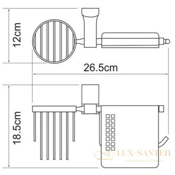 бумагодержатель wasserkraft leine k-5059w с держателем освежителя воздуха, хром/белый