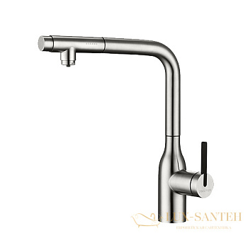 смеситель для кухни под фильтр с выдвижным изливом paulmark viper vi213105-ni, никель