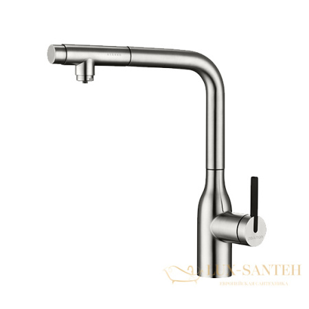 смеситель для кухни под фильтр с выдвижным изливом paulmark viper vi213105-ni, никель