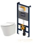 комплект aquame aqm42001cr: инсталляция с клавишей aqm4001cr, унитаз aqm2001 с быстросъемным сиденьем микролифт