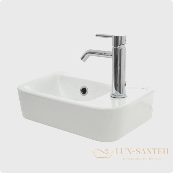 раковина подвесная aquame, aqm5006r, 375*245 мм, 1 отверстие под смеситель, правосторонняя, белый глянцевый