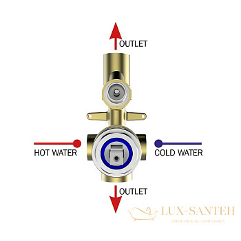 скрытая часть смесителя bossini z00005000 для ванны, латунь