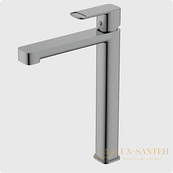 смеситель для раковины aquame parma aqm6614gm, оружейная сталь