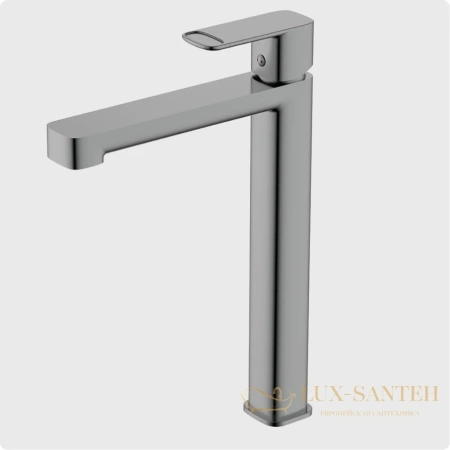 смеситель для раковины aquame parma aqm6614gm, оружейная сталь