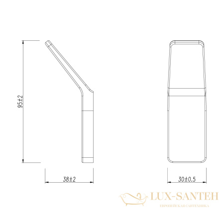 крючок одинарный lemark smooth line 9716003 для полотенец и халатов (2 штуки), графит