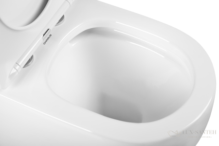 унитаз напольный безободковый charus caravan r&t ct700-131w, в комплекте c бачком с арматурой слива и сиденьем softclose, горизонтальный выпуск, белый