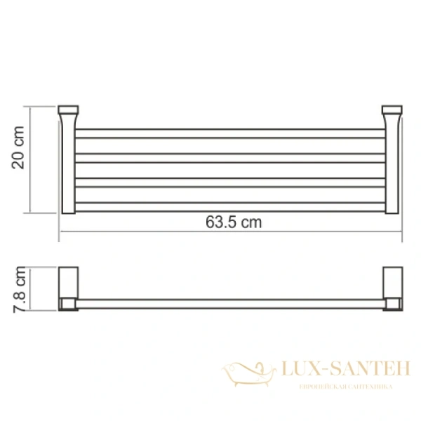 полотенцедержатель wasserkraft lopau k-6011 63,5 см, хром