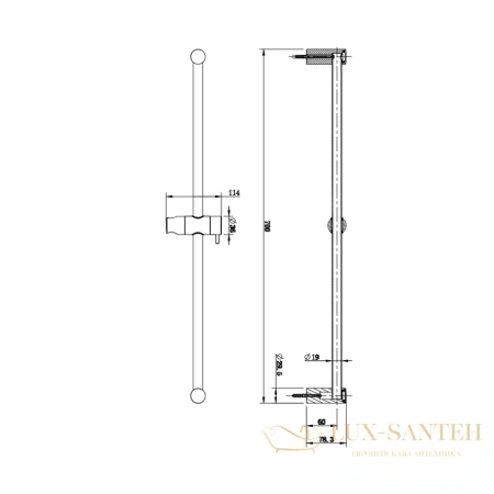 душевая штанга aquame aqm8202cr, хром