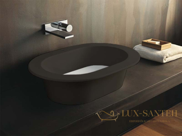 раковина накладная/ встраиваемая cielo amadeo ovale amla65 lv, 650x450x170h мм, lavagna