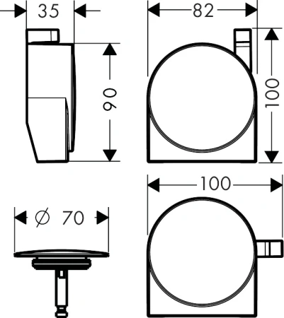 излив на ванну hansgrohe exafill s с набором для слива и перелива (внешняя часть) матовый черный (58117670)