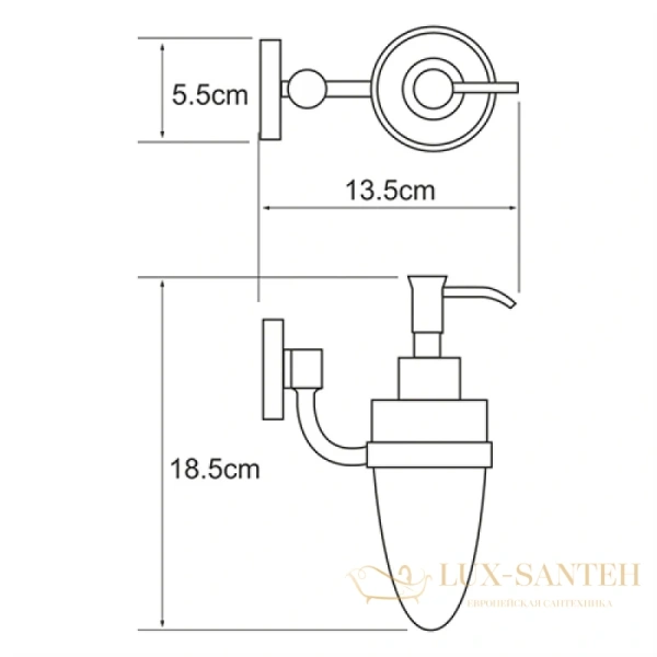 дозатор wasserkraft rhein k-6299 160 мл, хром