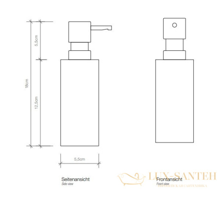 дозатор для жидкого мыла 170 мл, настольный decor walther mikado ssp, 0521282, золото матовое