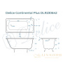 ванна чугунная delice continental plus 100х70 dlr230642, белый глянцевый