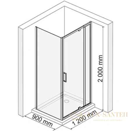 душевой уголок wasserkraft berkel 48p07 116-126х90 см 