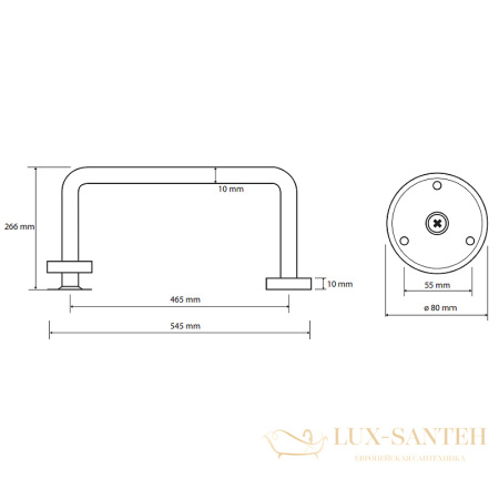 защита сифона от удара инвалидной коляской bemeta help 301102123, белый