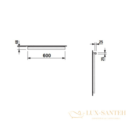 светильник laufen frame25 4.4747.1.900.007.1 600 мм, хром