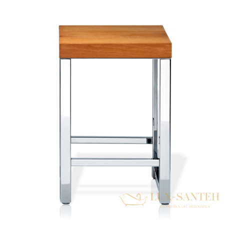 табурет decor walther wood ho 0926786 для ванной комнаты, сталь полированная/бук светлый