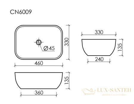 раковина накладная ceramica nova element cn6009mc, капучино матовый