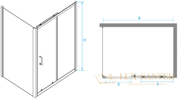 душевой уголок rgw passage 4108741130-14 pa-74-1b 130x100, профиль черный, стекло прозрачное