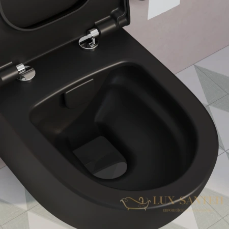 подвесной безободковый унитаз vitra sento 7748b083-0101, черный матовый