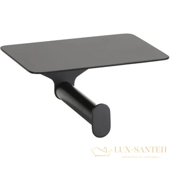 держатель туалетной бумаги bemeta organic 167112150 с полкой для телефона, черный матовый