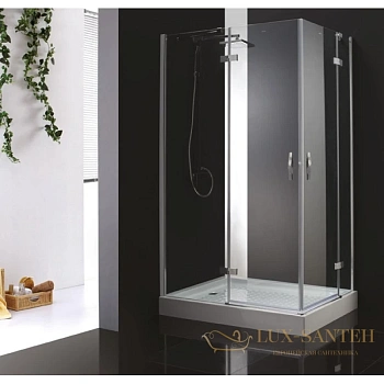 душевой уголок cezares bergamo-ah-2 bergamo-w-ah-2-120/90-p-cr-l 120x90 см, стекло рифленое