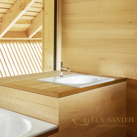 раковина встраиваемая сверху bette comodo a215-000 hlw1 600х495 мм с отверстием под смеситель, белый