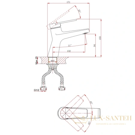смеситель для раковины d&k bayern.furth da1522105, черный матовый