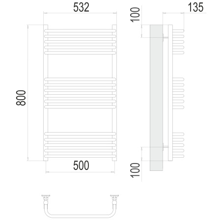 полотенцесушитель водяной terminus стандарт 4670078529794 п16 500x800