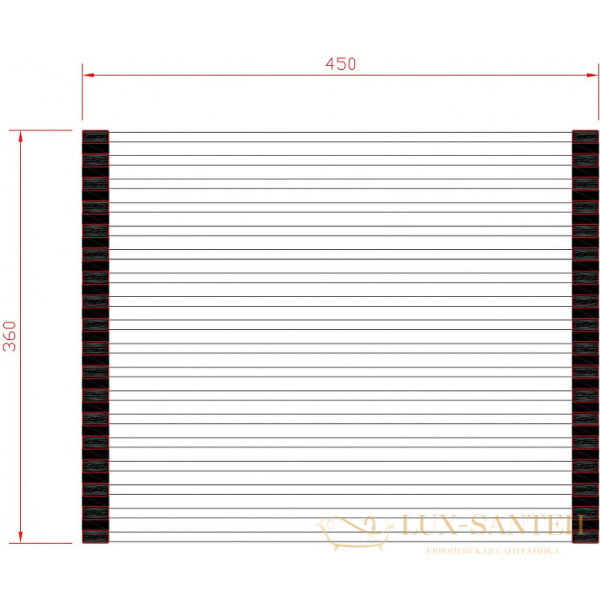 ролл-мат milacio ultra mcu.4533.ss, нержавеющая сталь