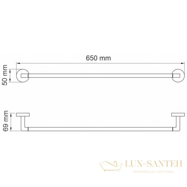 полотенцедержатель wasserkraft asphe k-77730 65 см, розовое золото