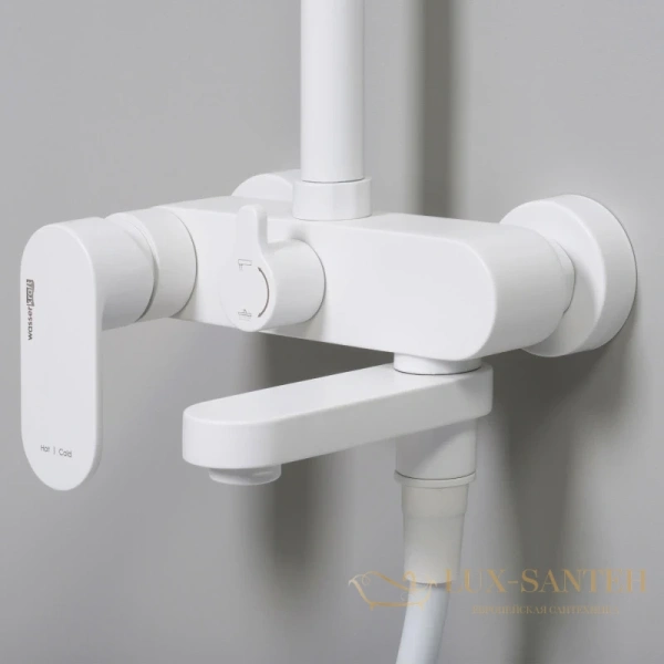 душевая система wasserkraft mindel a185.257.155.wm 248 мм, белый матовый