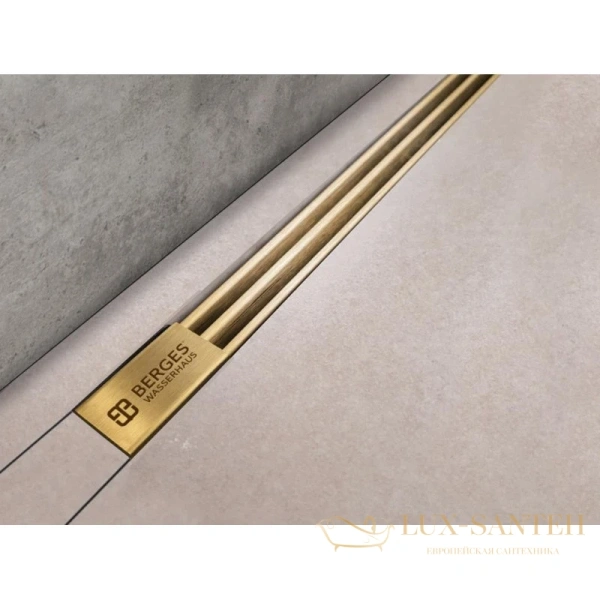 душевой канал berges super slim 092155 1000 мм, золото