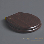 Сиденье для напольного унитаза, SIMAS Londra, LO005 noce/oro, дерево,орех, петли-золото