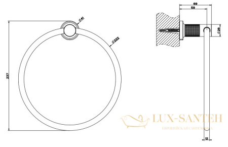 полотенцедержатель-кольцо gessi inciso 58509 299, black xl